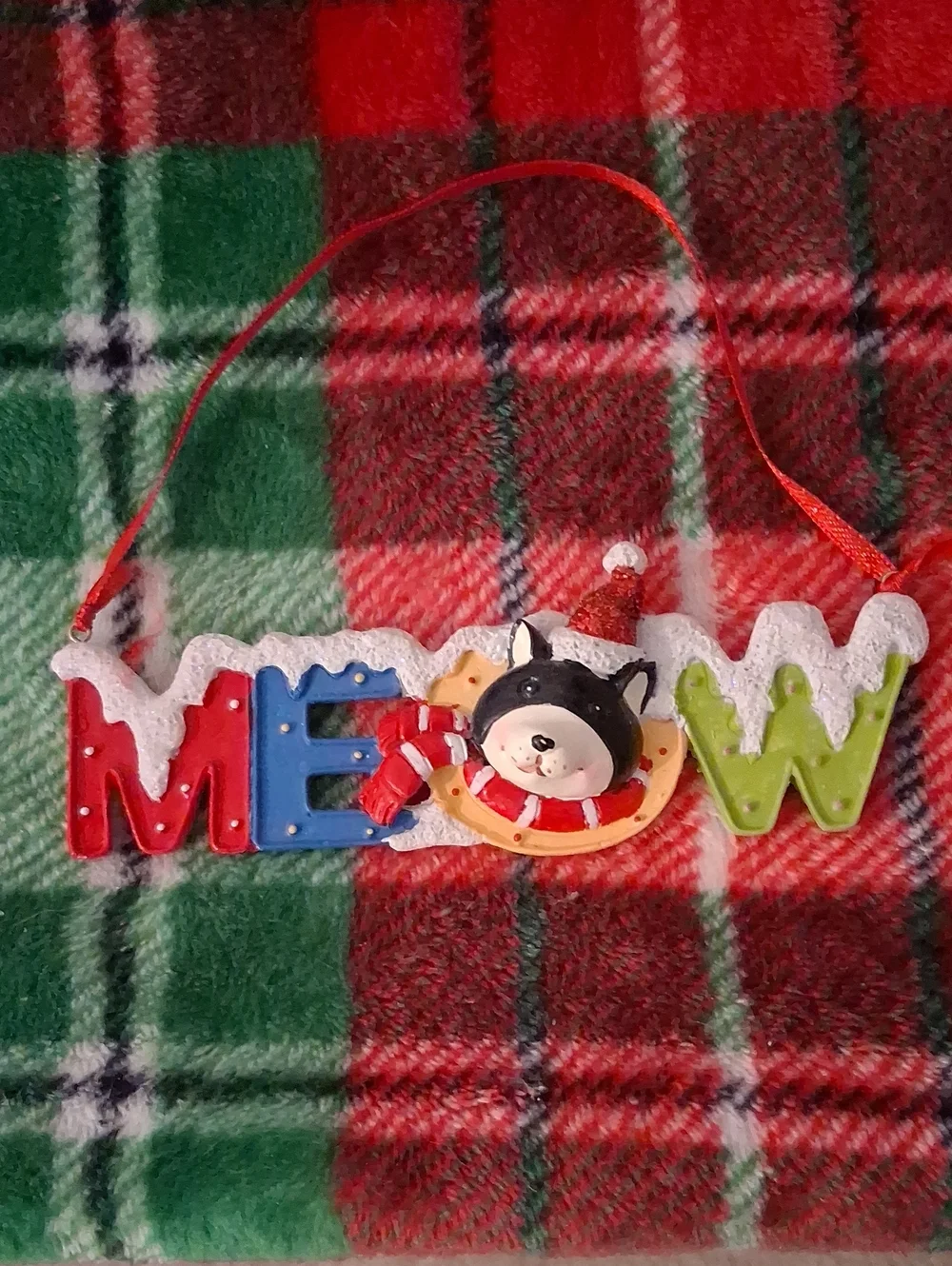 Meow Cat Christmas Ornament